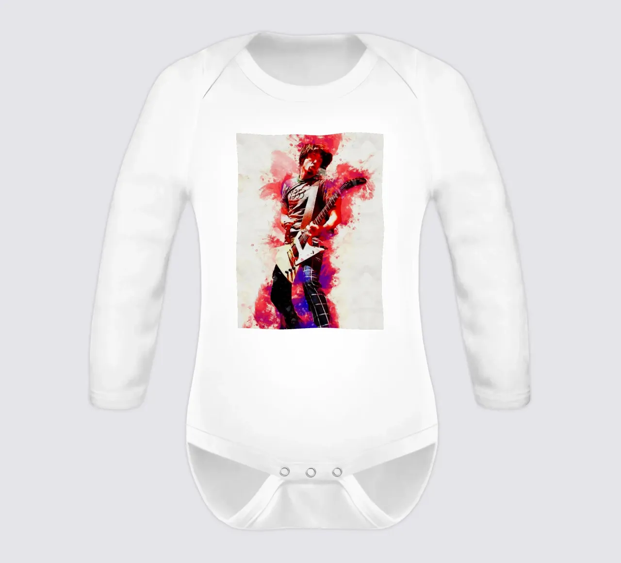 Smudge of Portrait Dave Grohl long-sleeve baby romper by Gunawan Rb