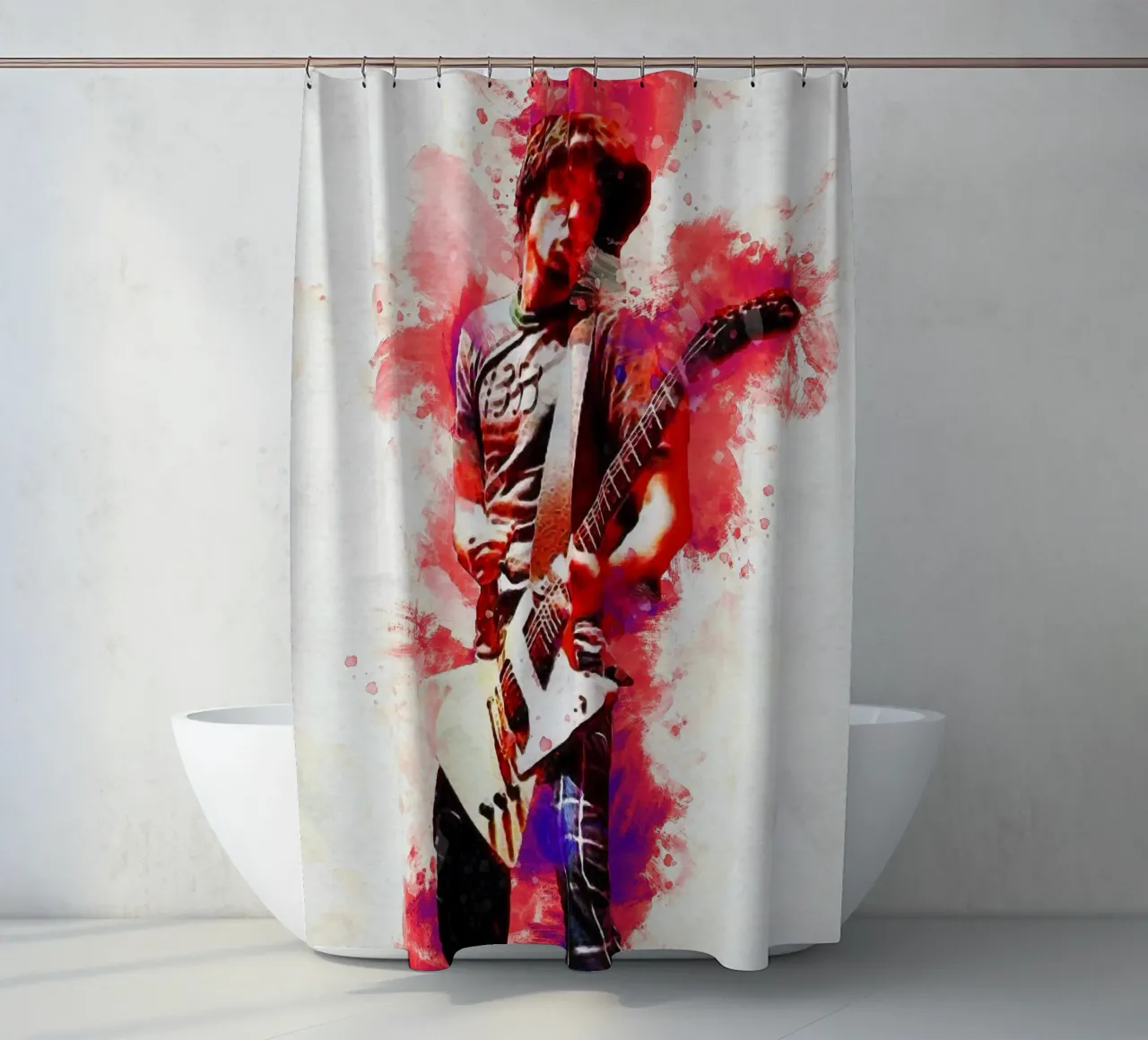 Smudge of Portrait Dave Grohl shower curtain by Gunawan Rb