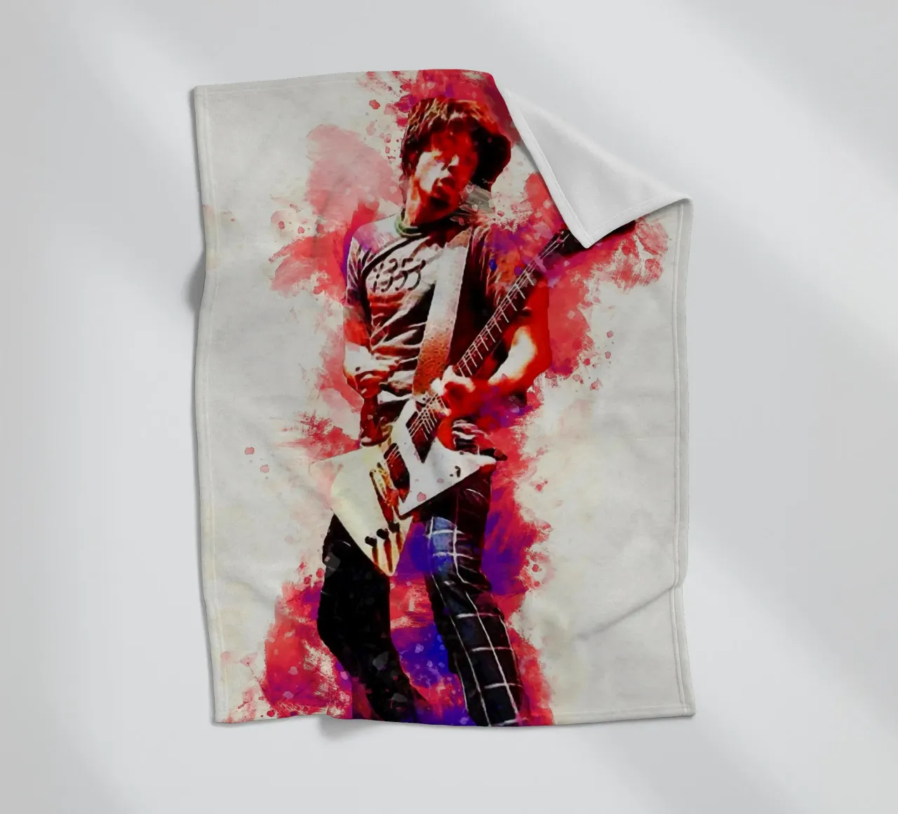 Smudge of Portrait Dave Grohl fleece blanket by Gunawan Rb