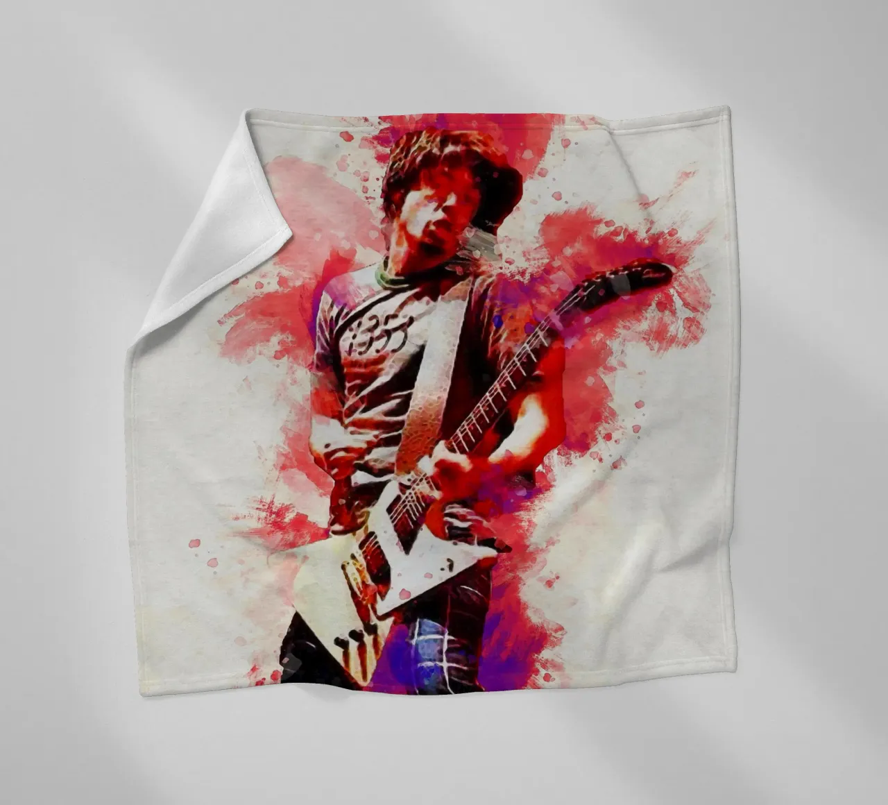 Smudge of Portrait Dave Grohl fleece blanket by Gunawan Rb
