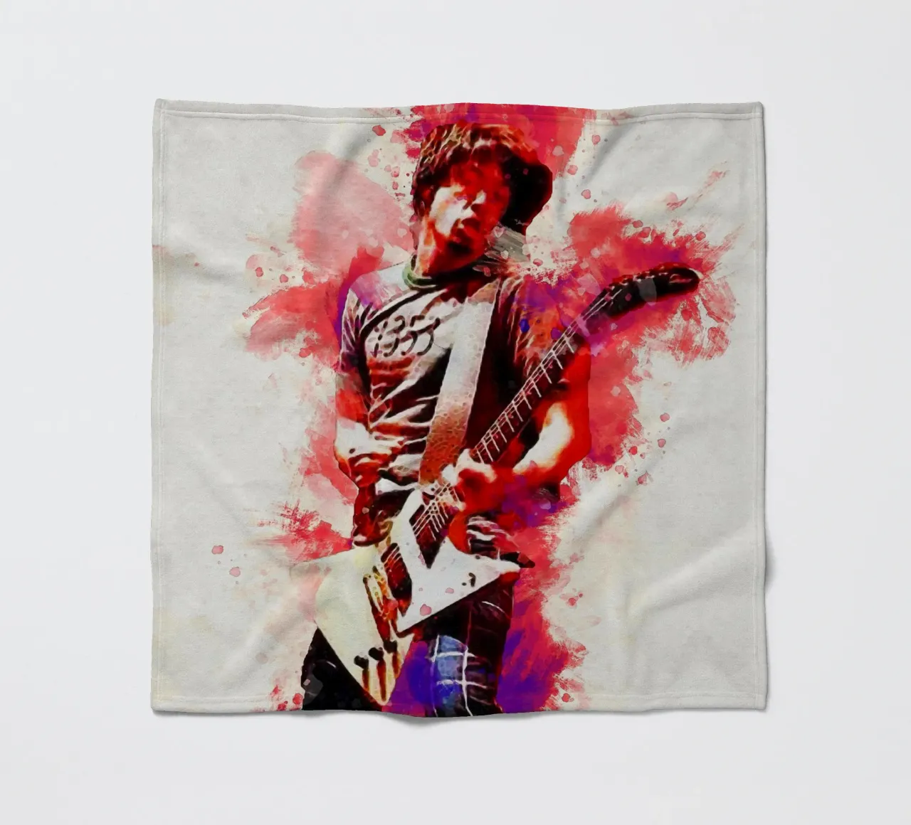 Smudge of Portrait Dave Grohl fleece blanket by Gunawan Rb