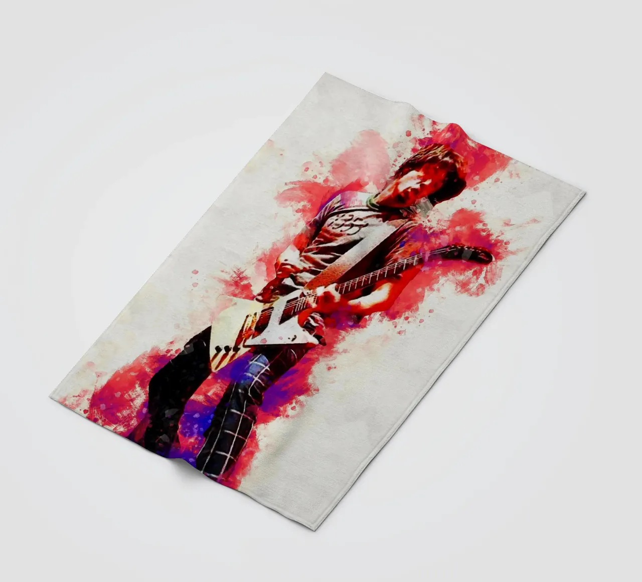 Smudge of Portrait Dave Grohl fleece blanket by Gunawan Rb