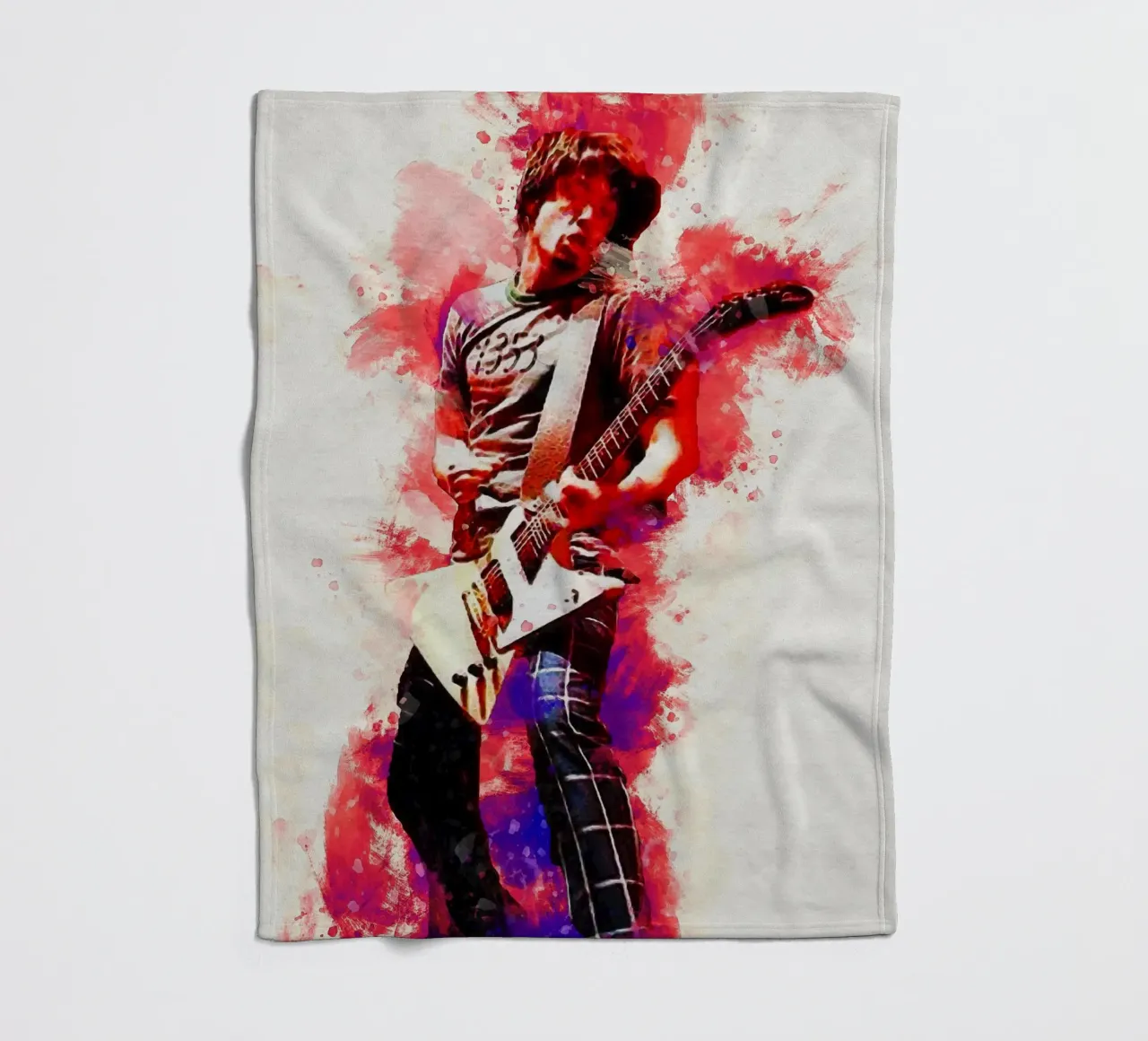 Smudge of Portrait Dave Grohl fleece blanket by Gunawan Rb