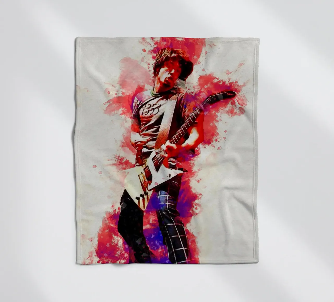 Smudge of Portrait Dave Grohl fleece blanket by Gunawan Rb