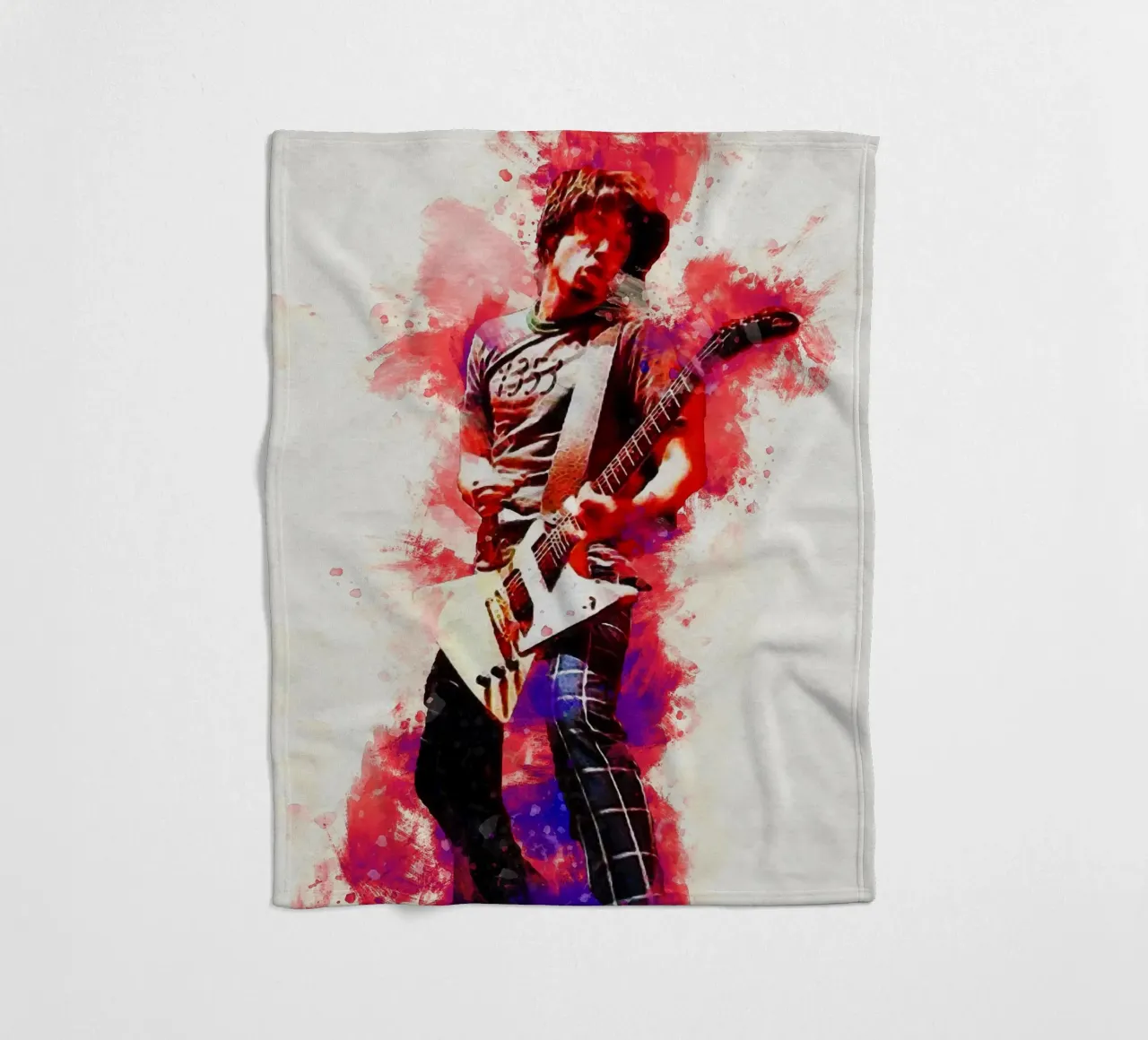 Smudge of Portrait Dave Grohl fleece blanket by Gunawan Rb