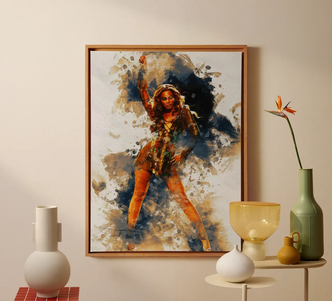 Macchia di Beyonce tela con Cornice a cassetta da Gunawan Rb