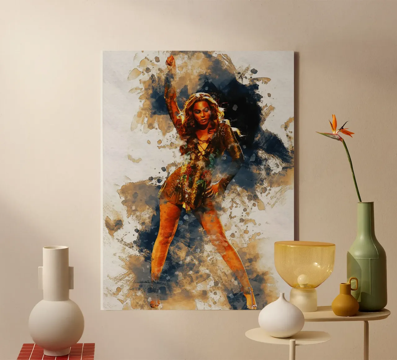 Macchia di Beyonce tela con Cornice a cassetta da Gunawan Rb