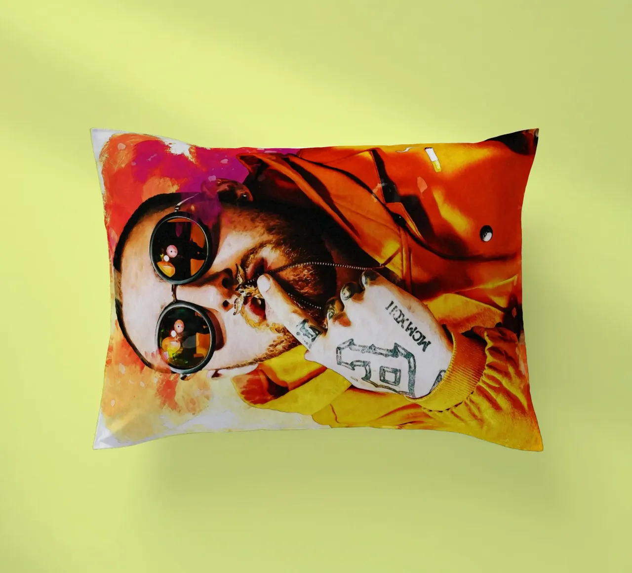 Sbaffo Mac Miller Ritratto cuscino da Gunawan Rb