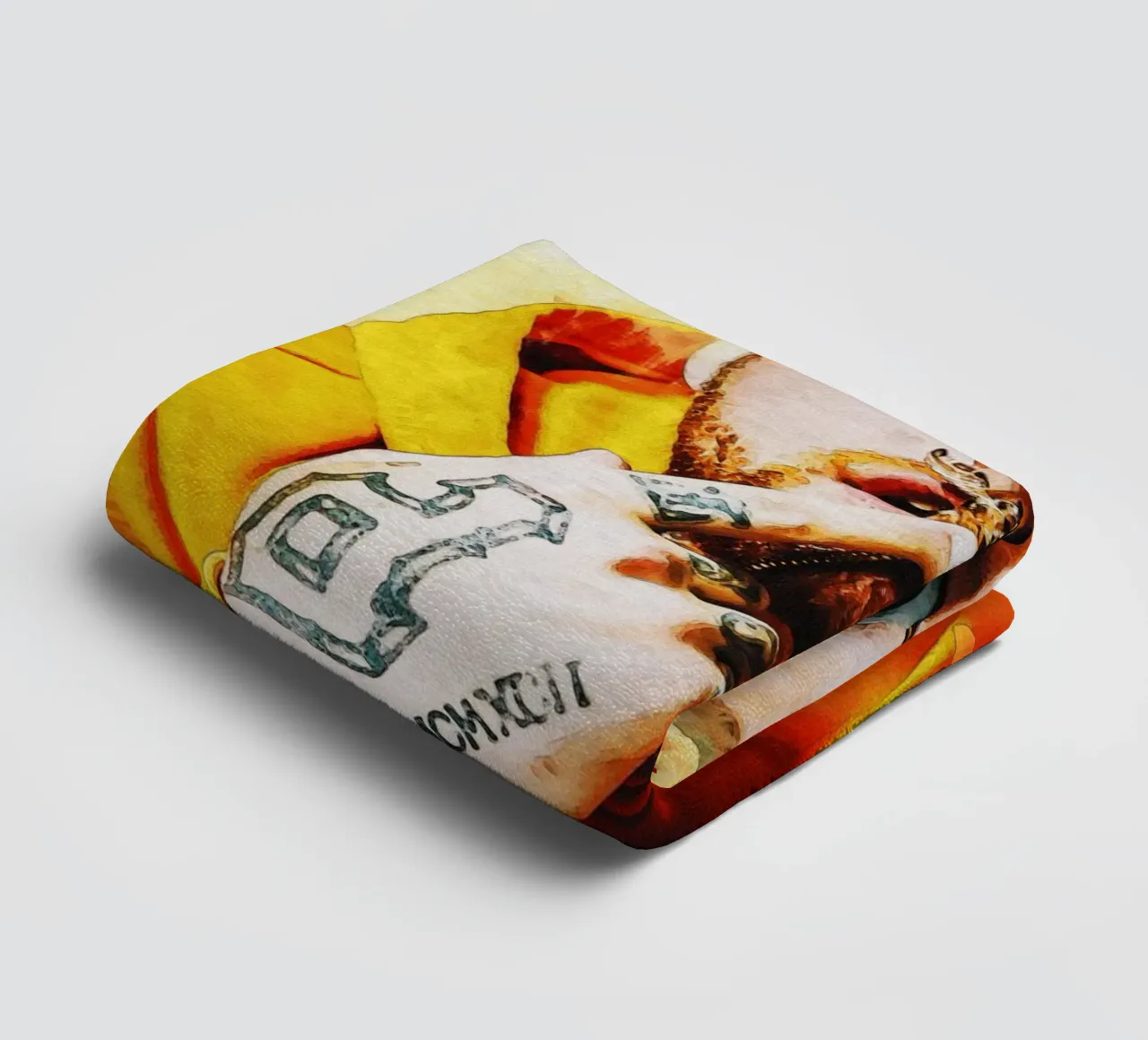 Smudge Mac Miller Porträt Handtuch von Gunawan Rb