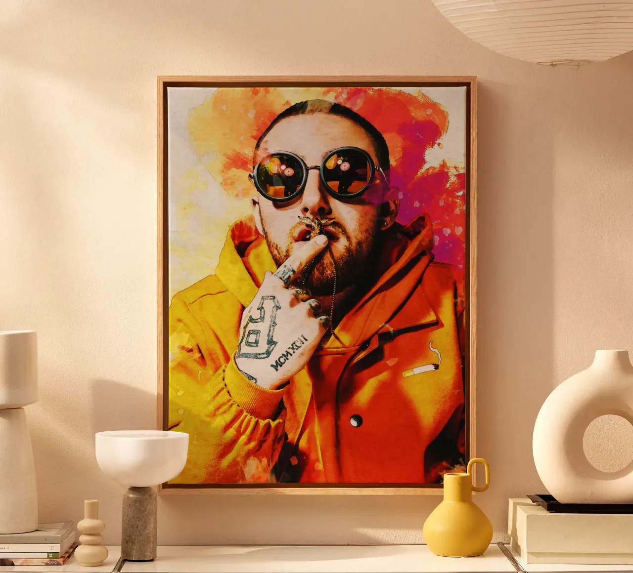 Smudge Mac Miller Portrait canvas by Gunawan Rb