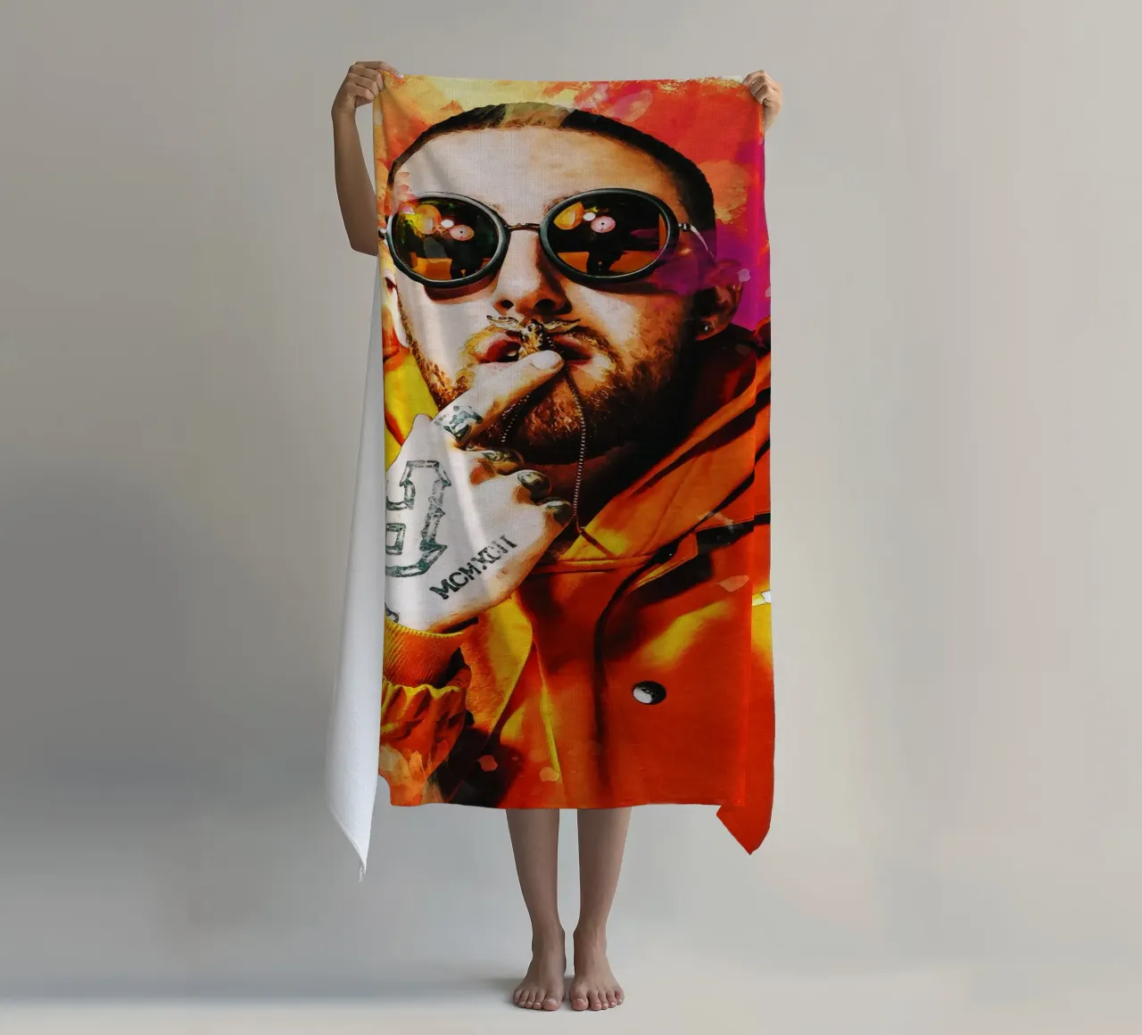 Sbaffo Mac Miller Ritratto telo mare da Gunawan Rb