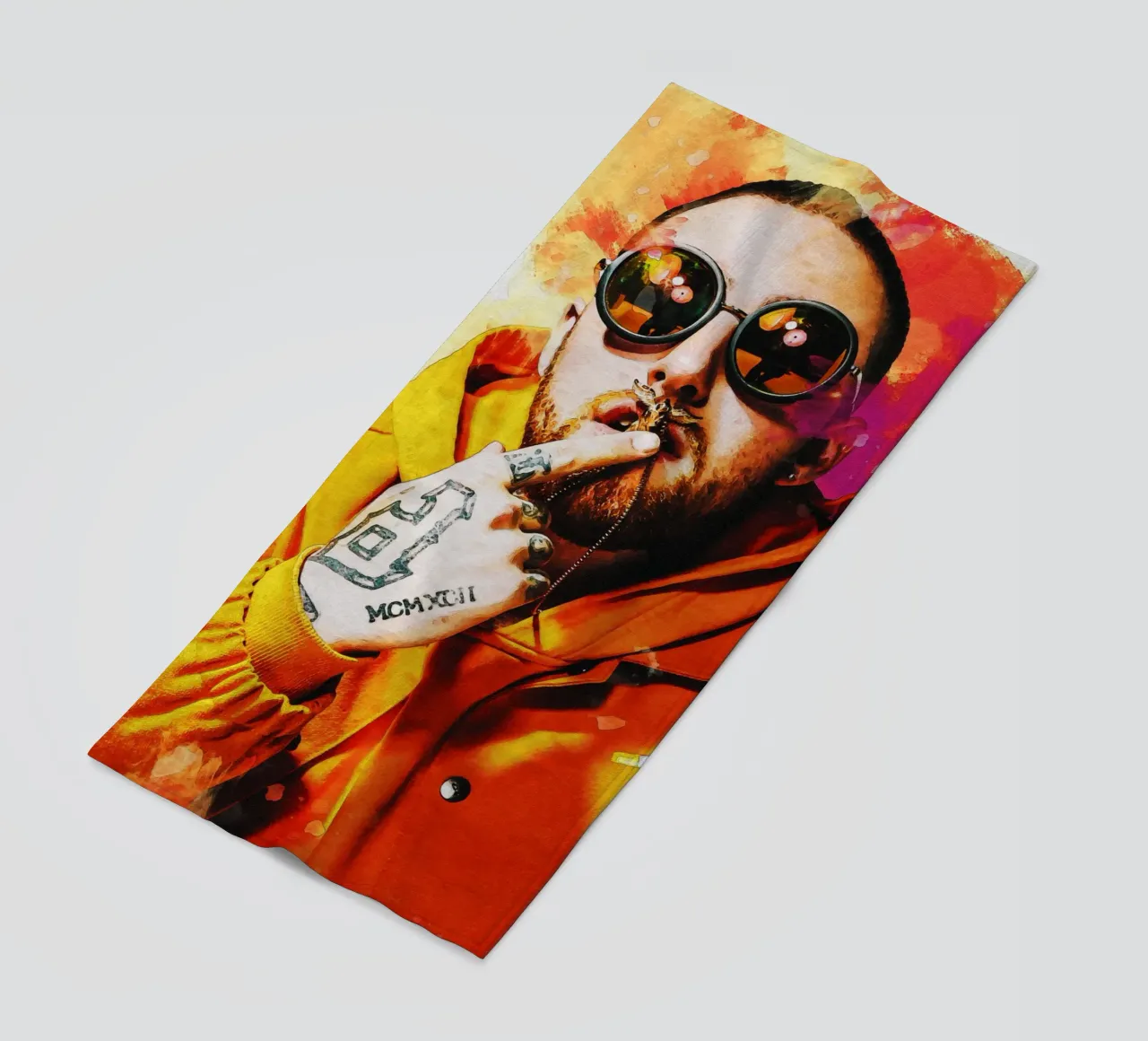 Sbaffo Mac Miller Ritratto telo mare da Gunawan Rb