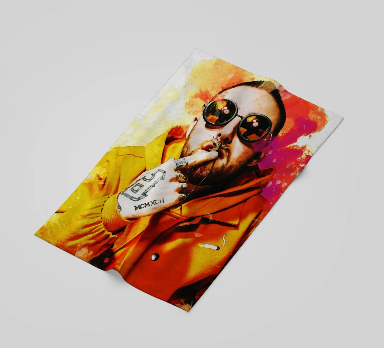 Sbaffo Mac Miller Ritratto telo mare da Gunawan Rb