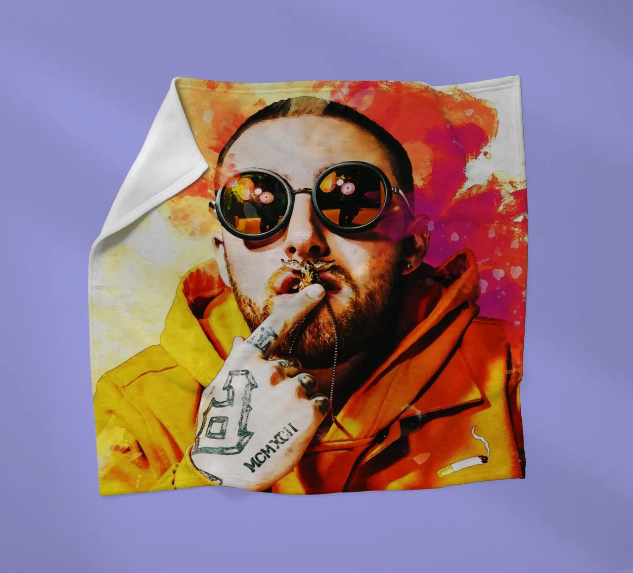 Sbaffo Mac Miller Ritratto coperta in pile da Gunawan Rb