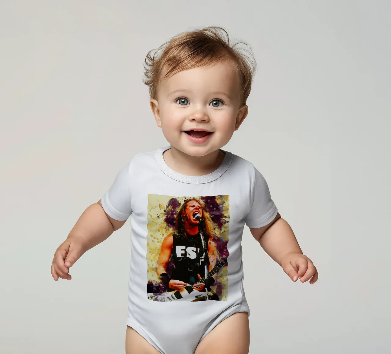 Smudge Of James Hetfield Live Auftritte Kurzarm Babybody von Gunawan Rb
