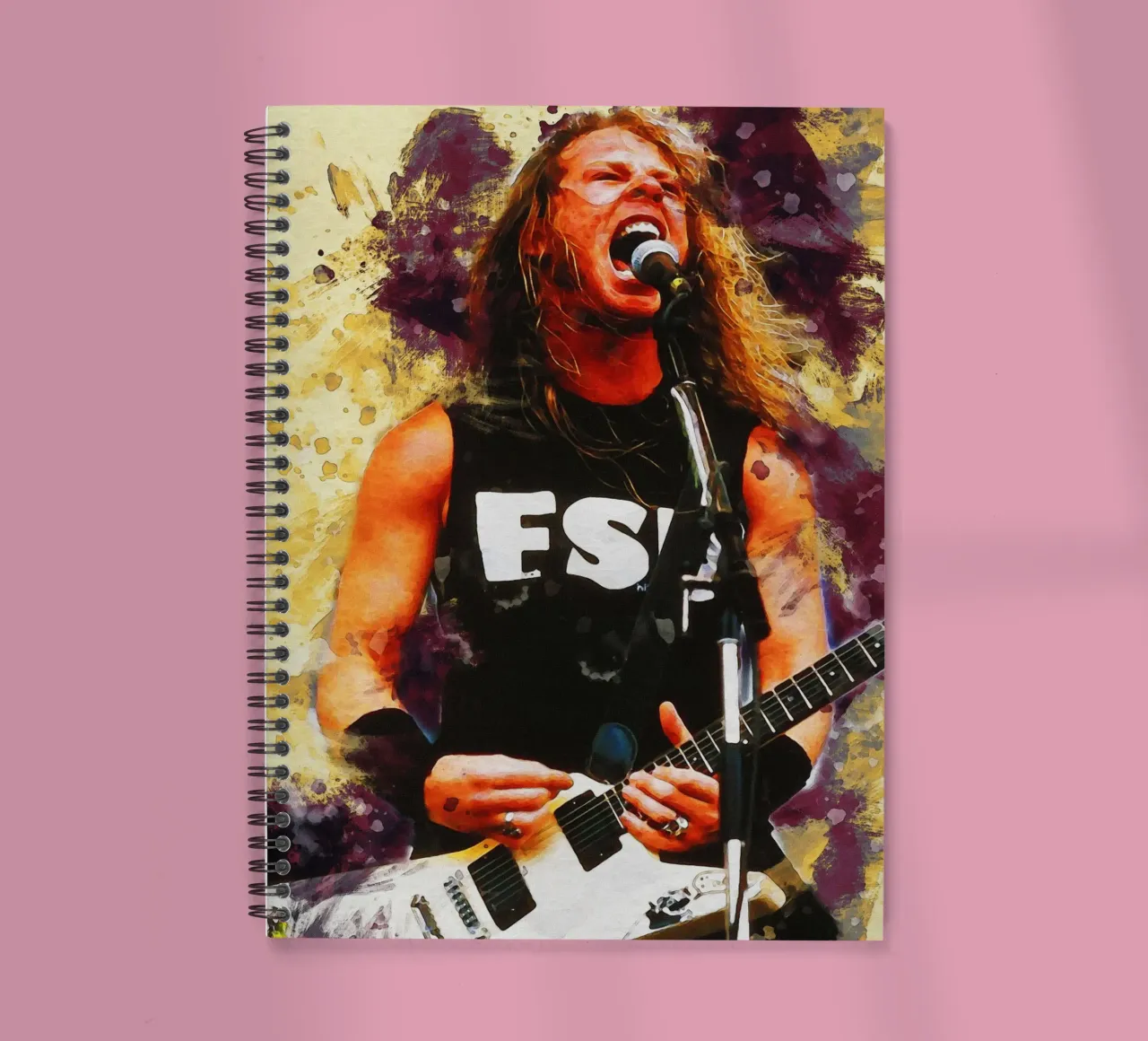 Smudge Of James Hetfield Live Performs spiral notebook by Gunawan Rb