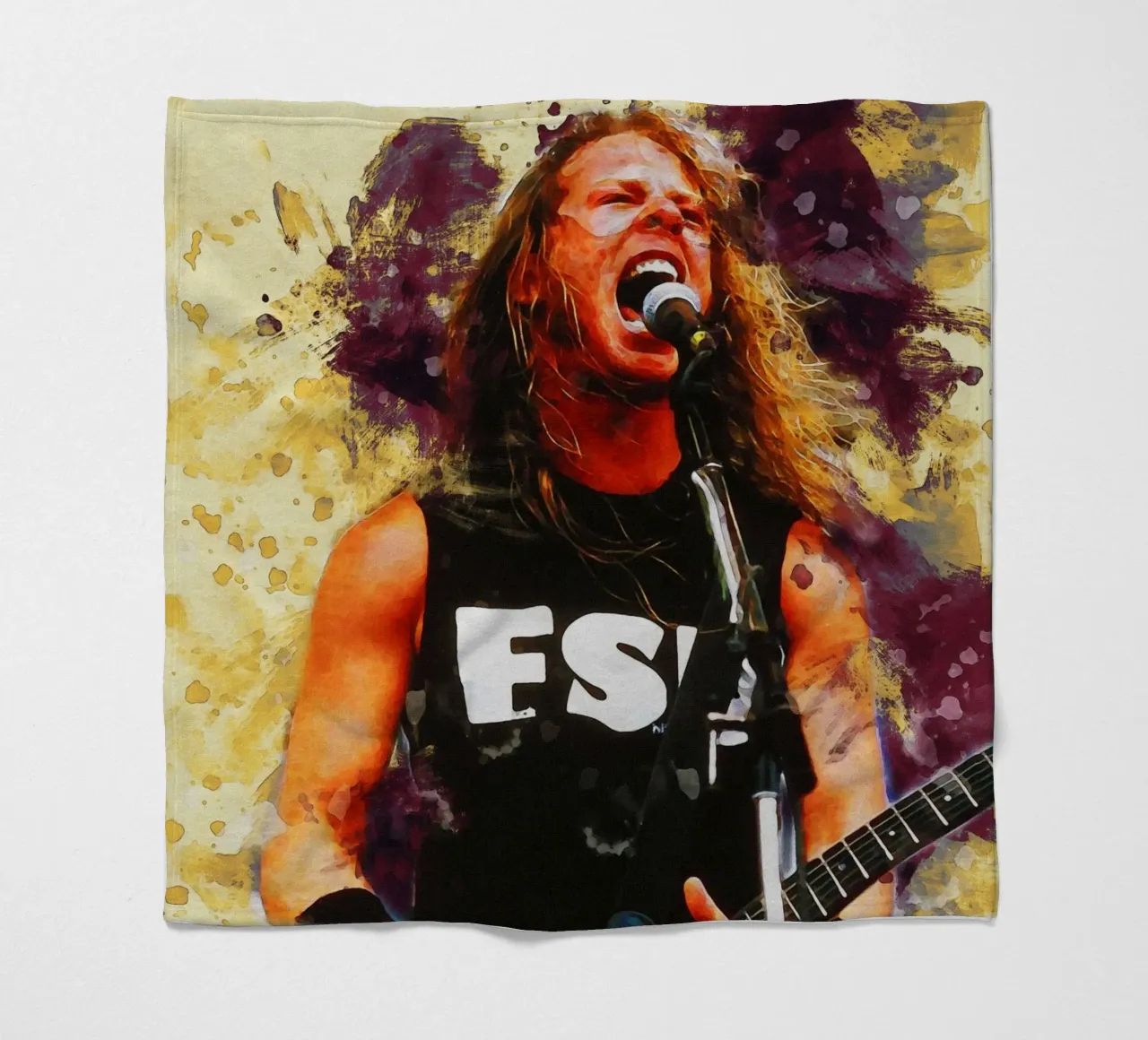 Smudge Of James Hetfield Live Performs fleece blanket by Gunawan Rb