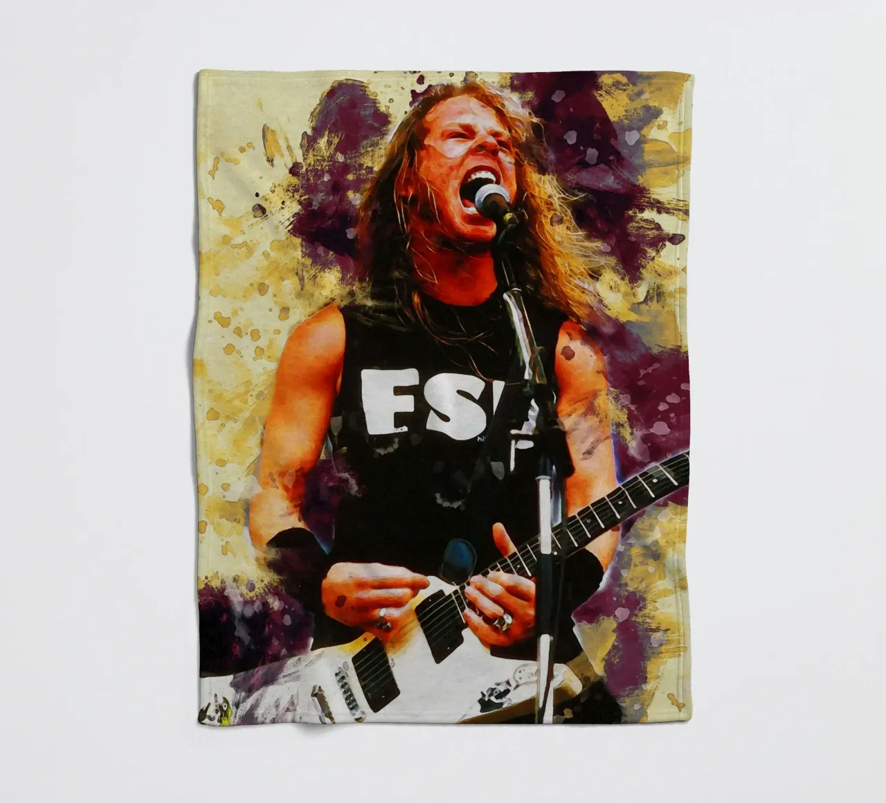Smudge Of James Hetfield Live Performs fleece blanket by Gunawan Rb