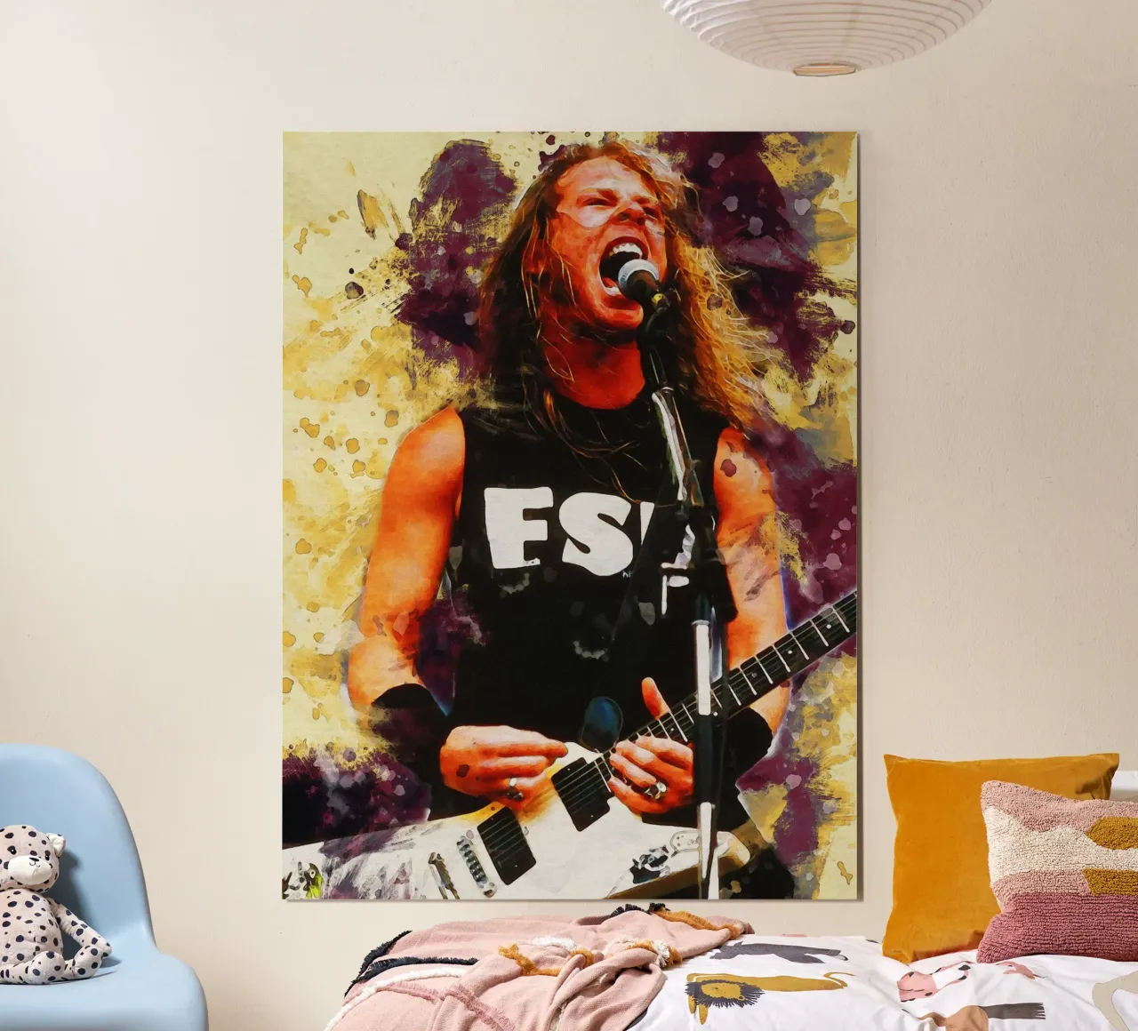 Smudge di James Hetfield si esibisce dal vivo poster con telaio in plastica da Gunawan Rb