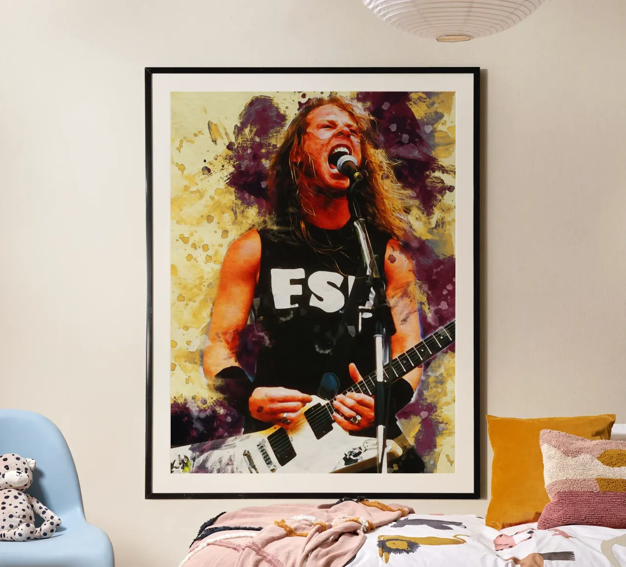 Smudge di James Hetfield si esibisce dal vivo poster con telaio in plastica da Gunawan Rb