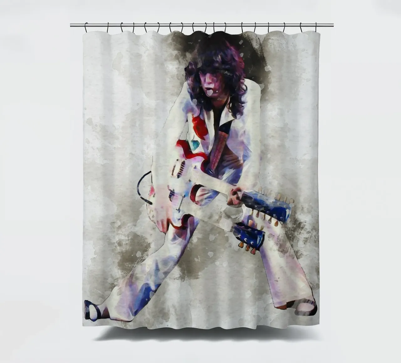 Mancha de Jimmy Page en directo cortina de baño de Gunawan Rb