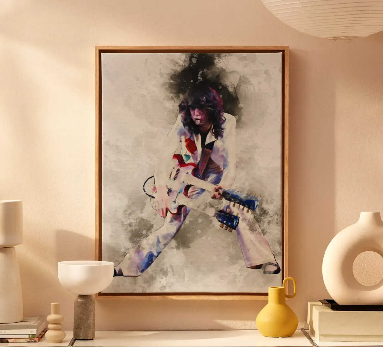 Mancha de Jimmy Page en directo lienzo de Gunawan Rb
