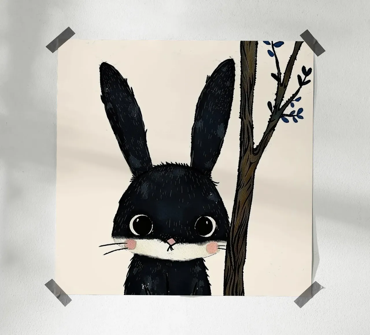 Mignon lapin et arbre poster de DaarbyN