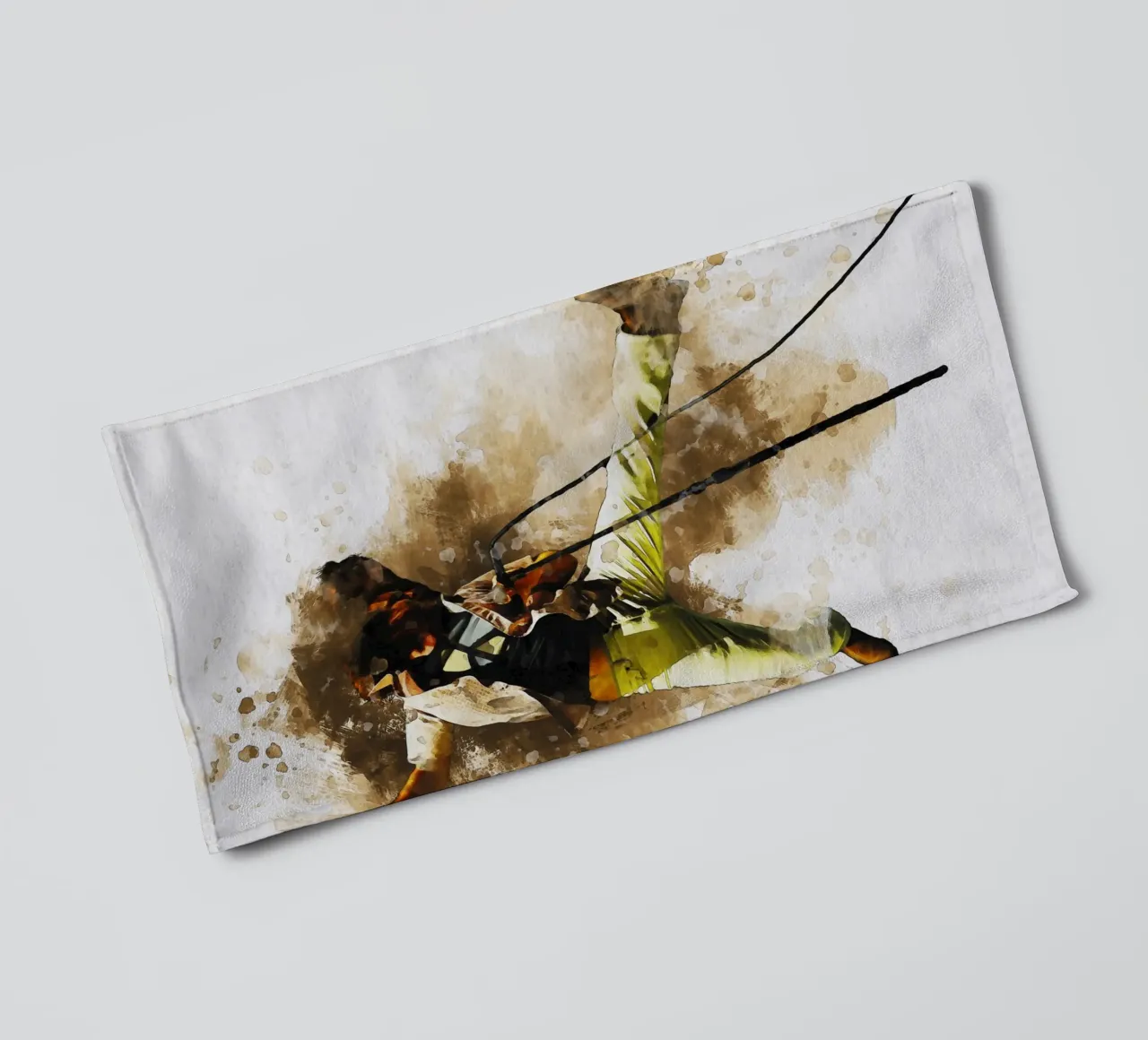 Smudge of Eddie Vedder Jump towel by Gunawan Rb