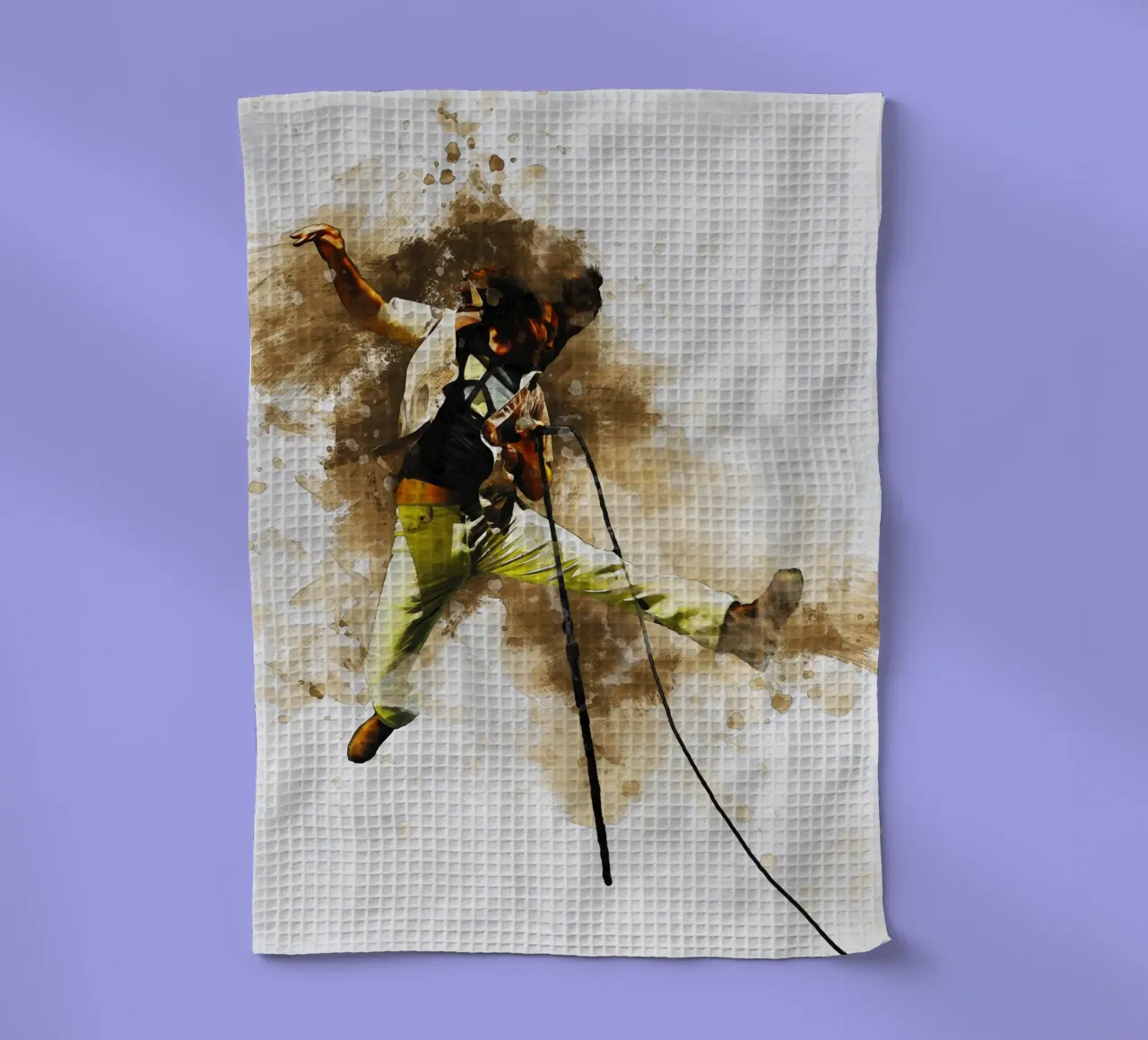 Smudge of Eddie Vedder Jump tea towel by Gunawan Rb