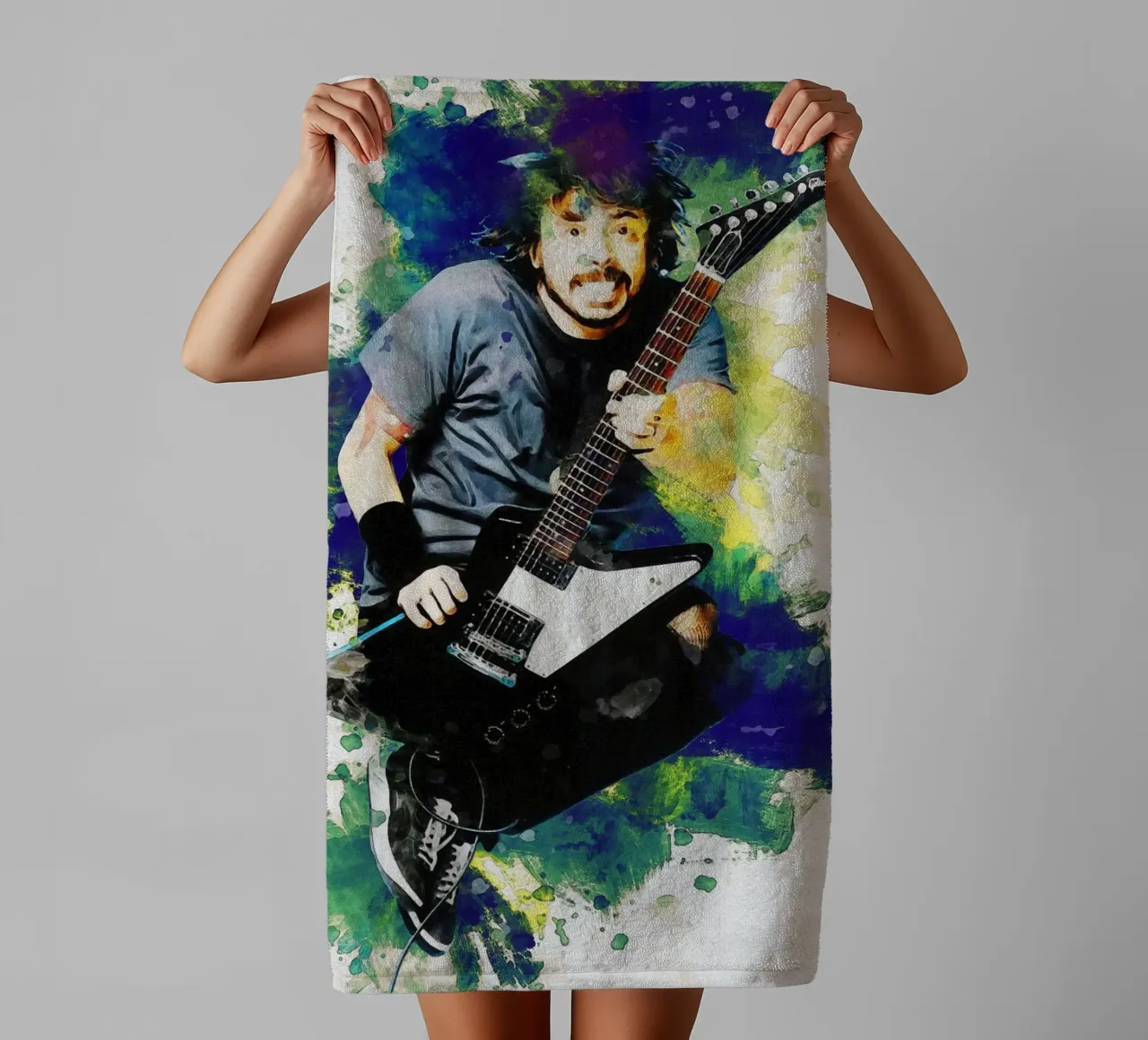 Smudge of Dave Grohl towel by Gunawan Rb
