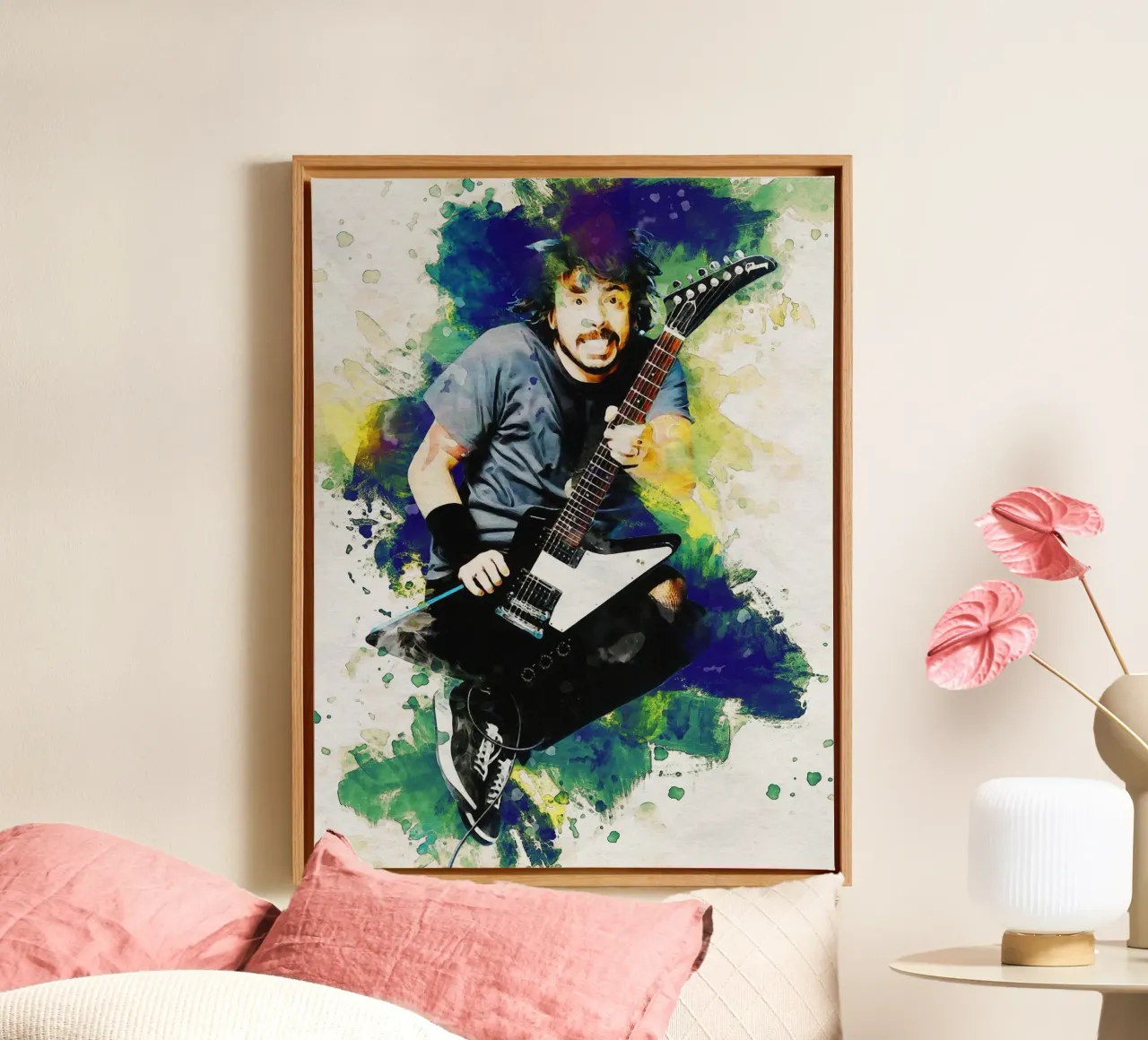 Smudge of Dave Grohl canvas by Gunawan Rb