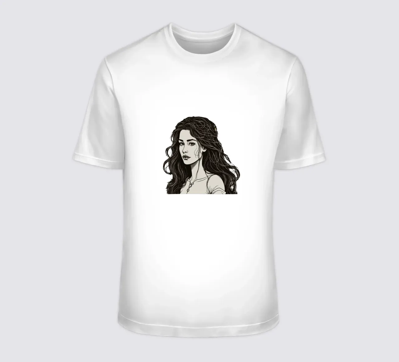 Portrait d'une femme entourée d'éléments d'art abstrait dépi t-shirt de DesignDoodle