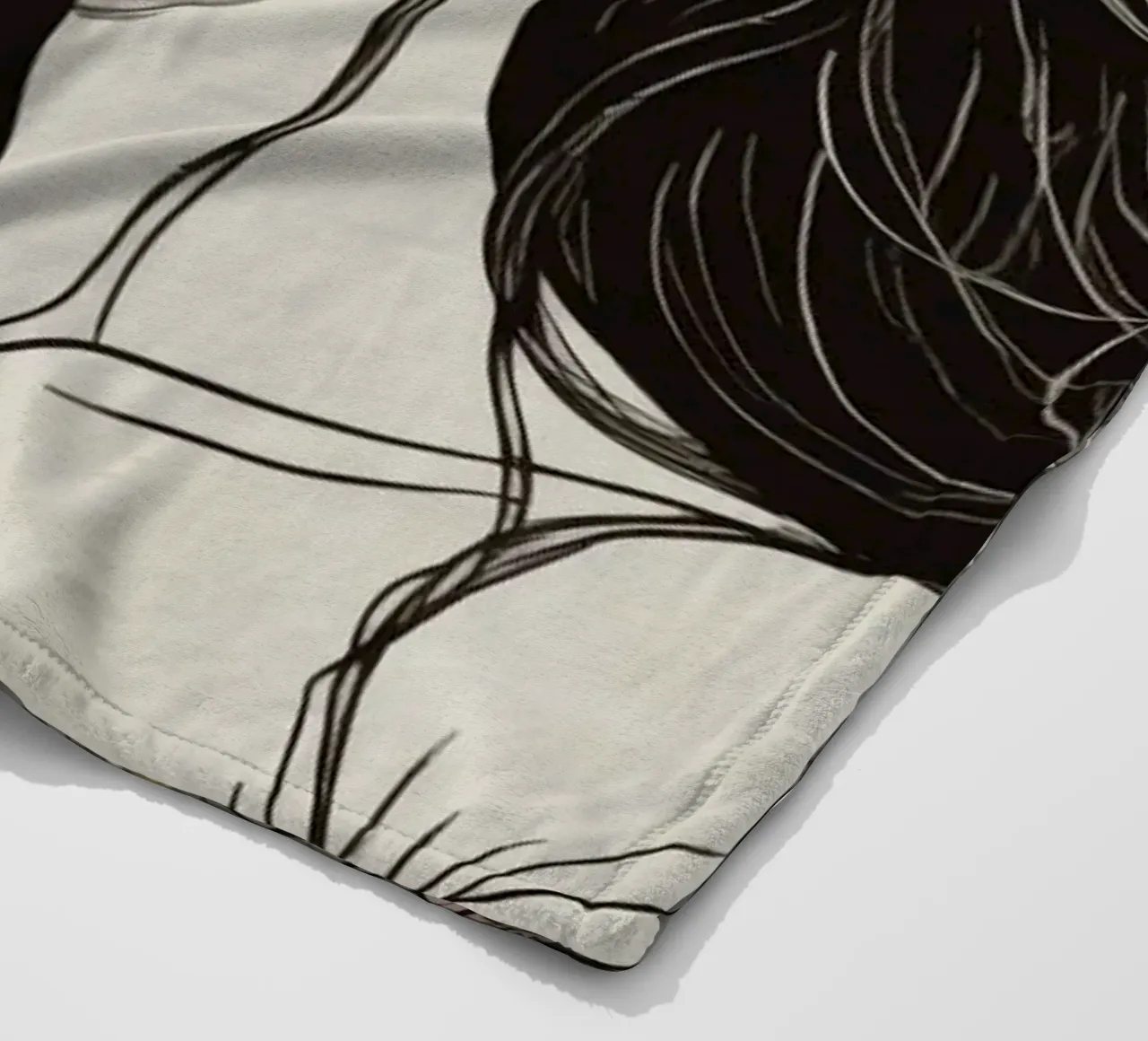 Portrait d'une femme entourée d'éléments d'art abstrait dépi plaid polaire de DesignDoodle
