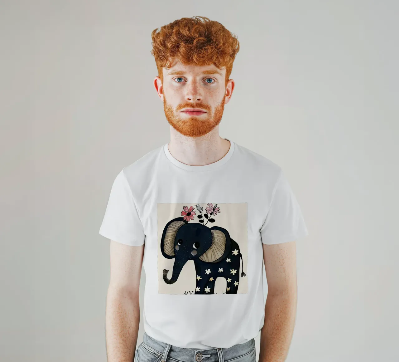 Elefante con fiori t-shirt da DaarbyN
