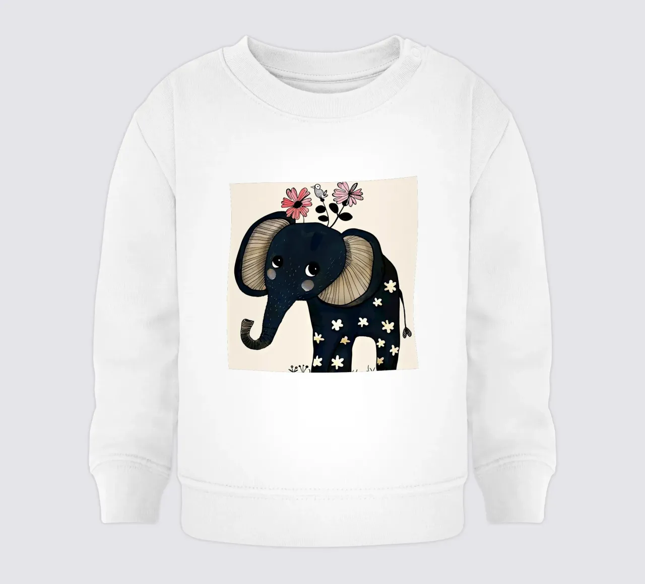 Elefante con fiori felpa neonato da DaarbyN