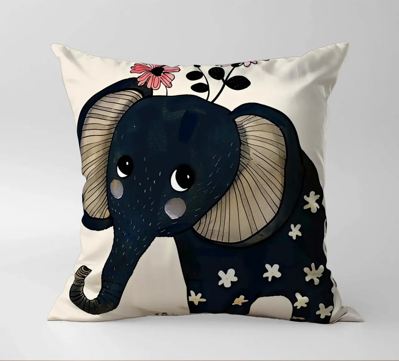 Elefante con fiori cuscino da DaarbyN