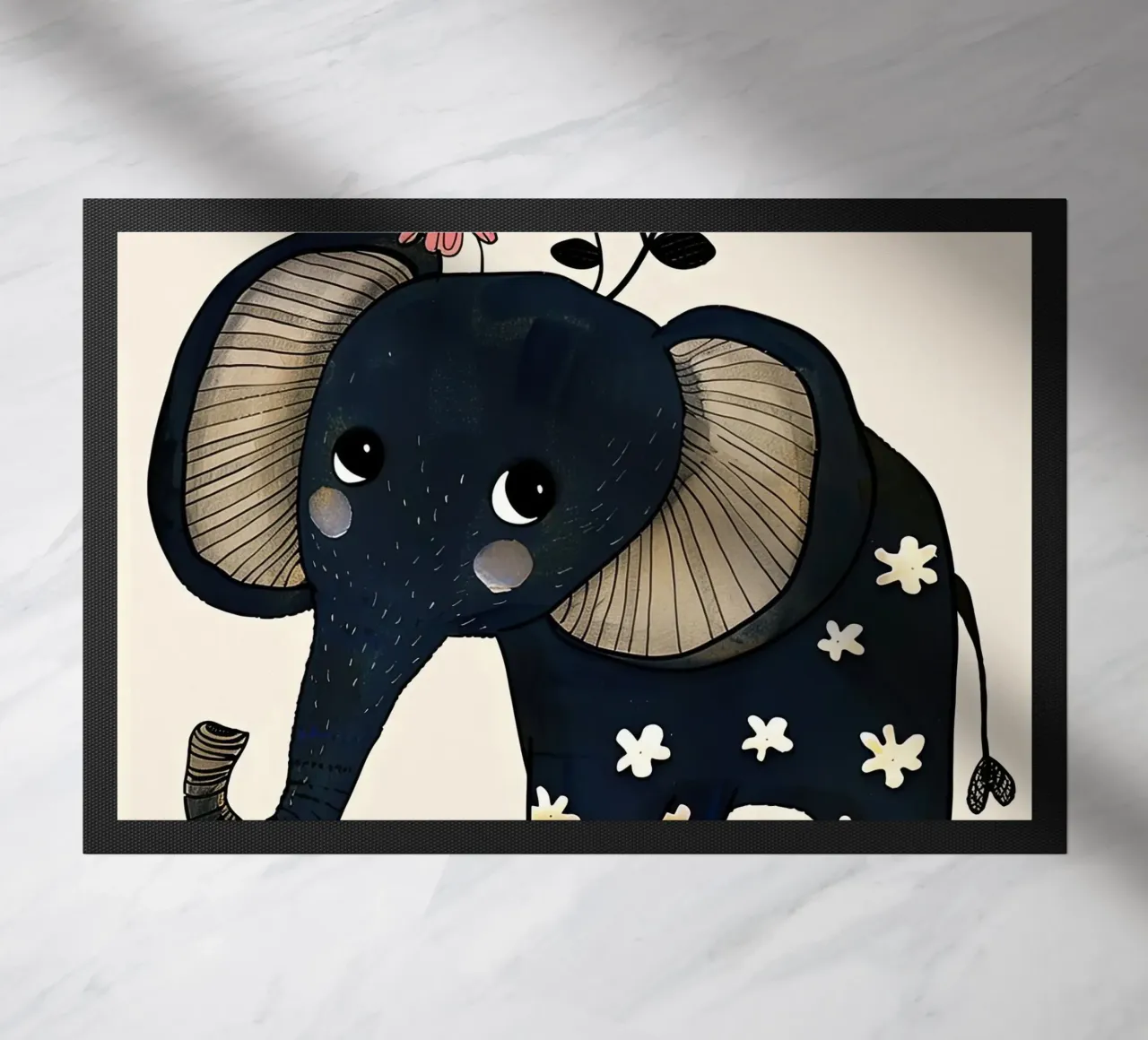 Elefante con fiori zerbino da DaarbyN