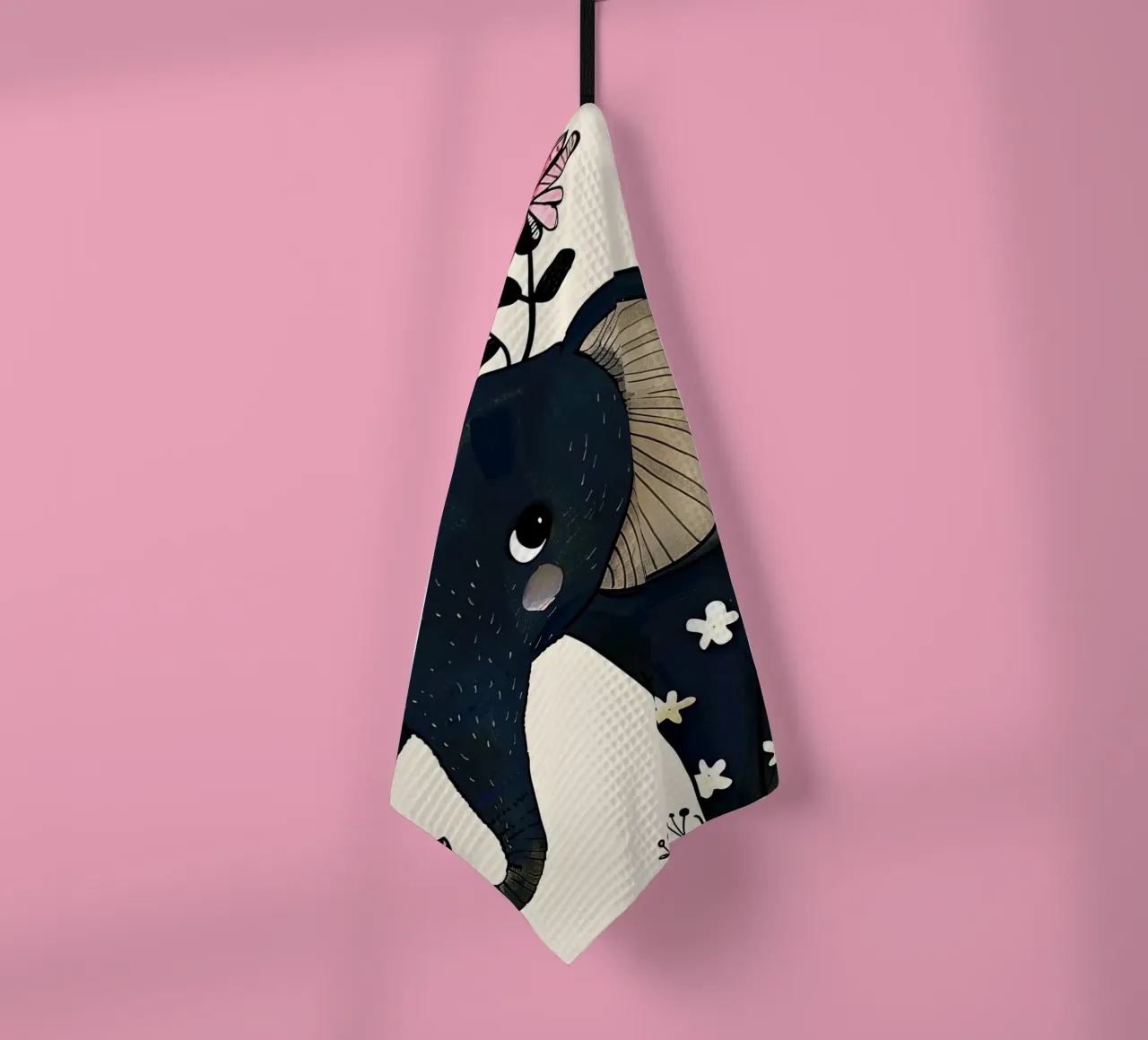 Éléphant avec des fleurs torchon de DaarbyN