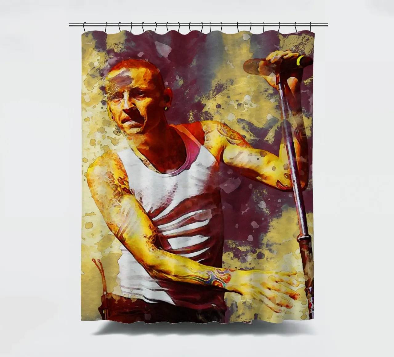 Smudge Linkin Park shower curtain by Gunawan Rb