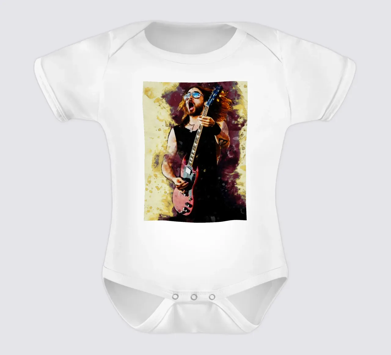 Smudge of Jared Leto short-sleeve baby romper by Gunawan Rb