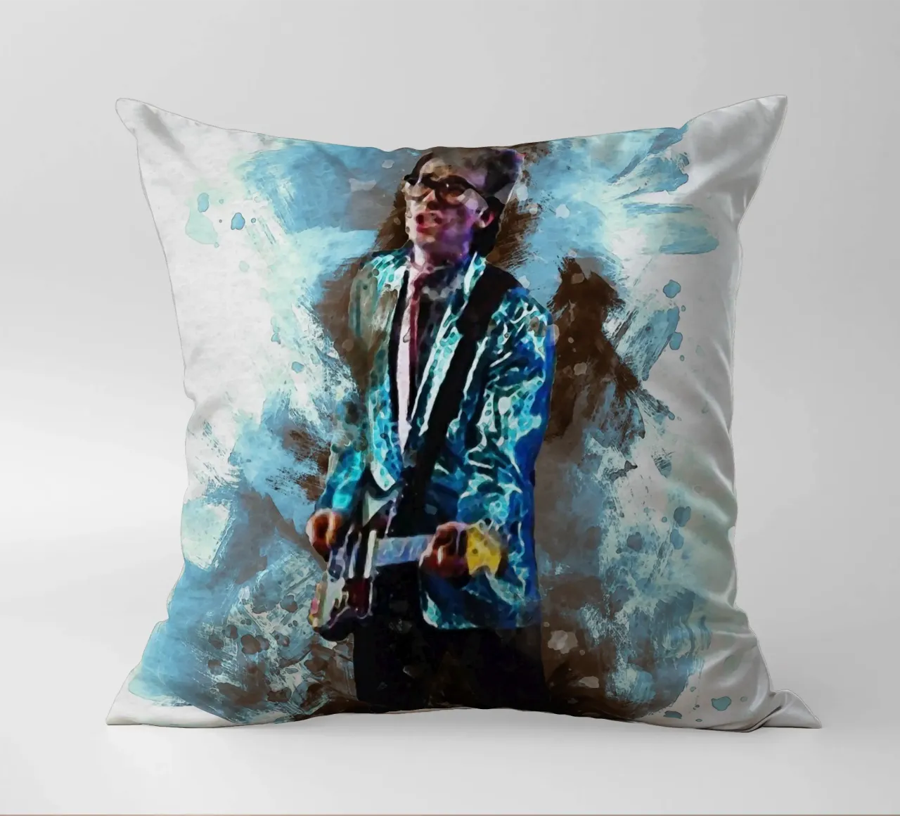 Smudge Elvis Costello e la maledizione di Top of the Pops cuscino da Gunawan Rb