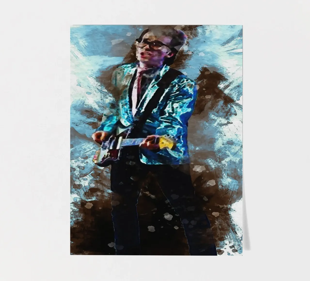 Smudge Elvis Costello & the curse of Top of the Pops sticker sheet by Gunawan Rb