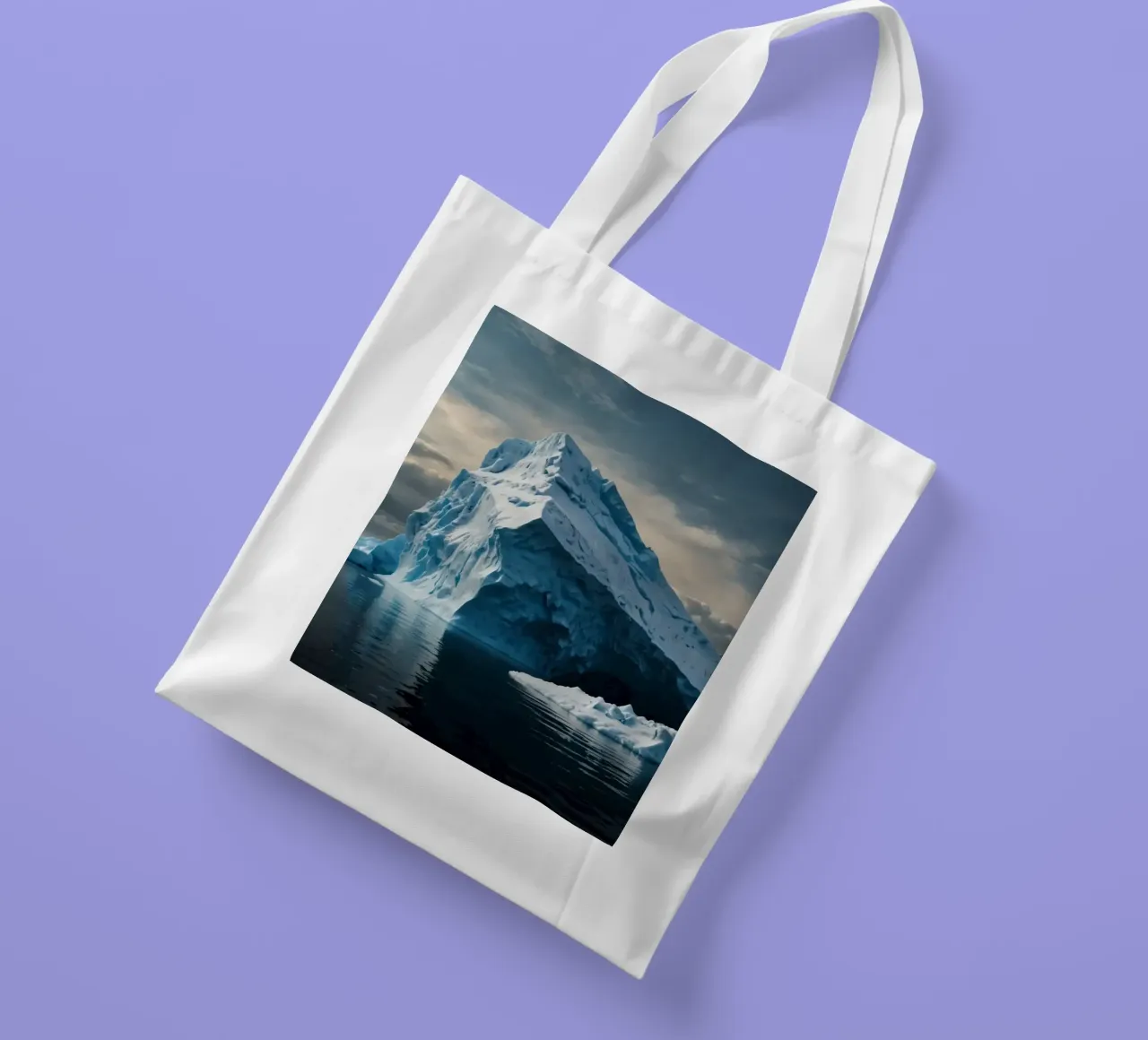 Impressive icebergs reflecting in tranquil waters tote bag by DesignDoodle