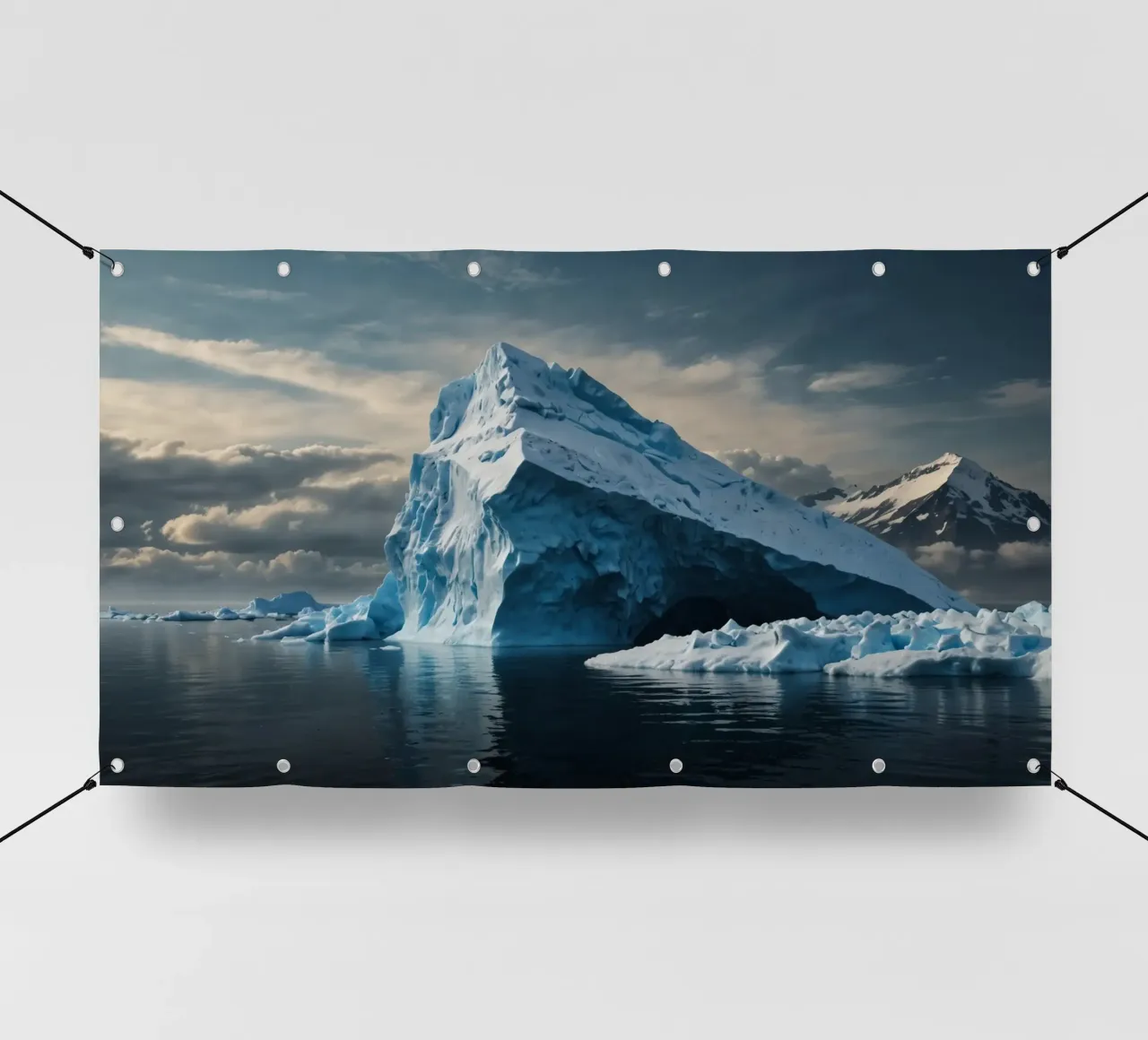 Impressionanti iceberg che si riflettono in acque tranquille telo in pvc da DesignDoodle