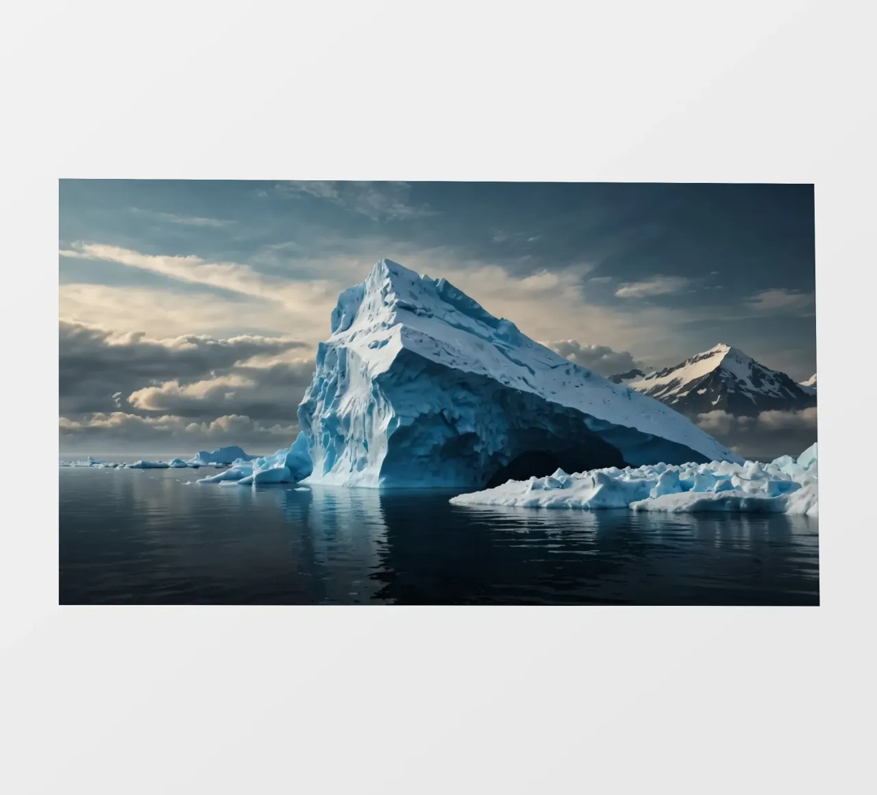 Impressionanti iceberg che si riflettono in acque tranquille telo in pvc da DesignDoodle