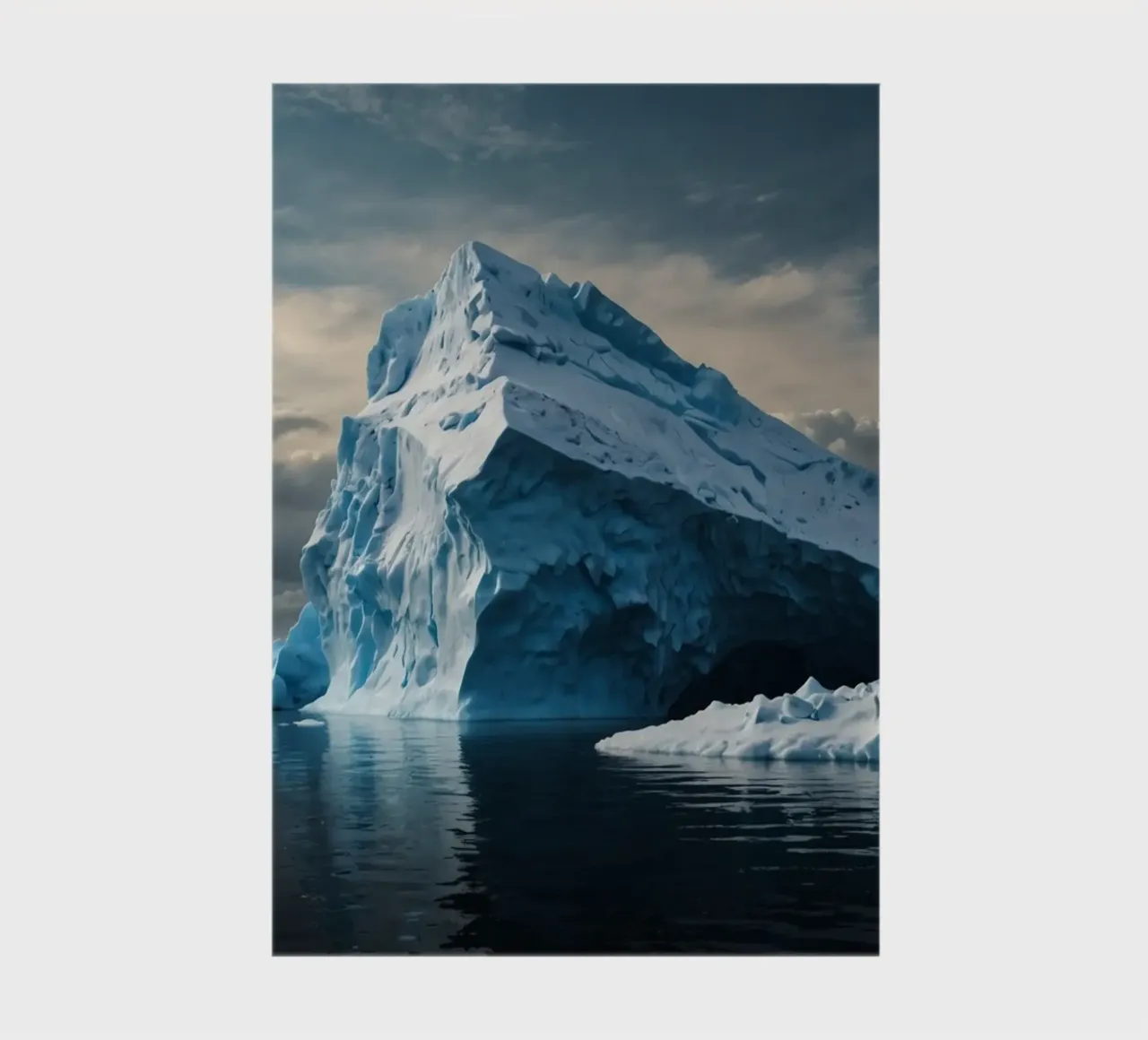 Impressive icebergs reflecting in tranquil waters notebook by DesignDoodle