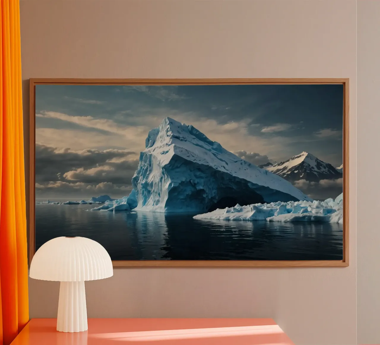 Impressive icebergs reflecting in tranquil waters alu-dibond by DesignDoodle