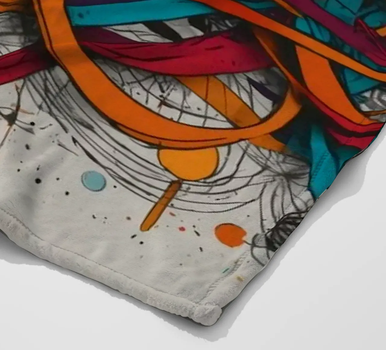 Design astratto e colorato con linee e forme dinamiche coperta in pile da DesignDoodle
