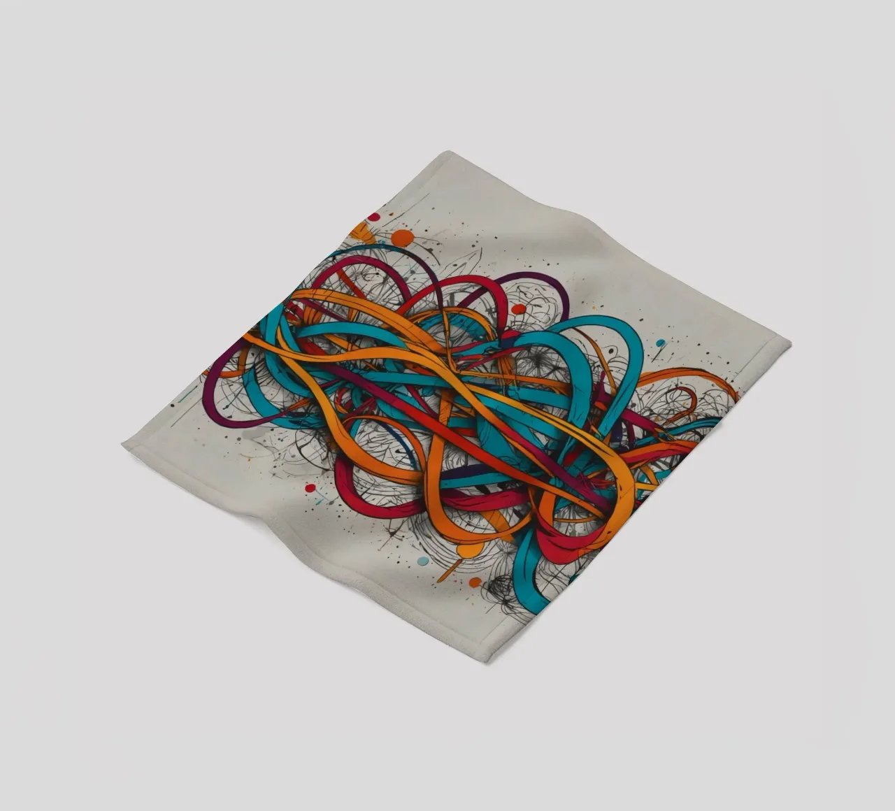 Design astratto e colorato con linee e forme dinamiche coperta in pile da DesignDoodle