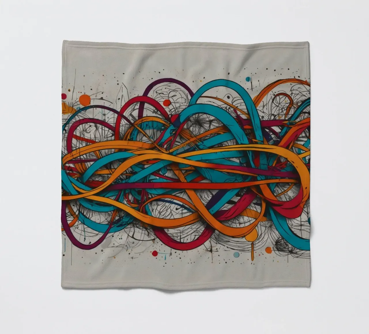 Design astratto e colorato con linee e forme dinamiche coperta in pile da DesignDoodle